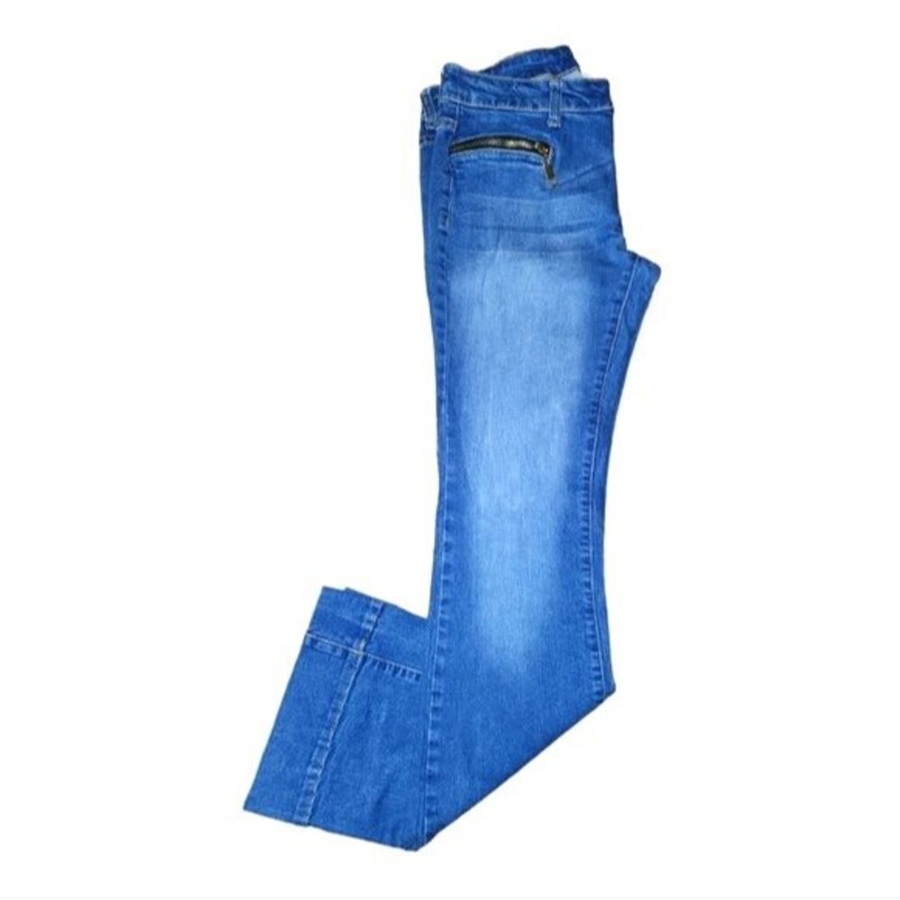 Litz Premium Denim Medium Wash‎ Zippered Pocket Flare Leg Jeans Size 30